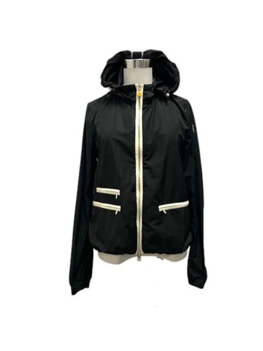 Moncler Jumper Jacket Hood Nylon Logo Long Sleeve Black 1